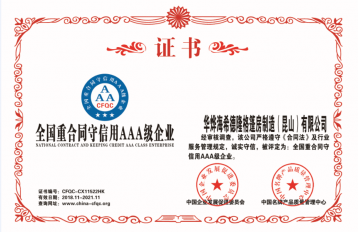 重合同守信用AAA級企業