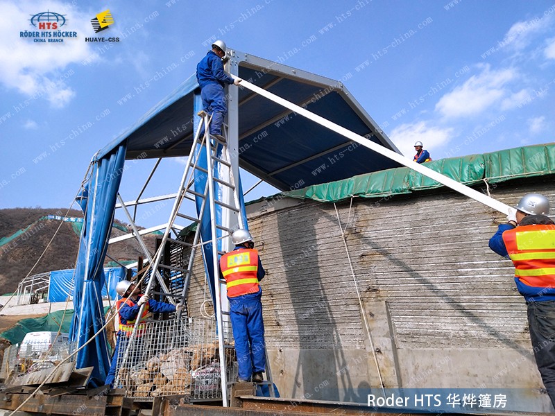 鋁合金篷房搭建現(xiàn)場(chǎng)