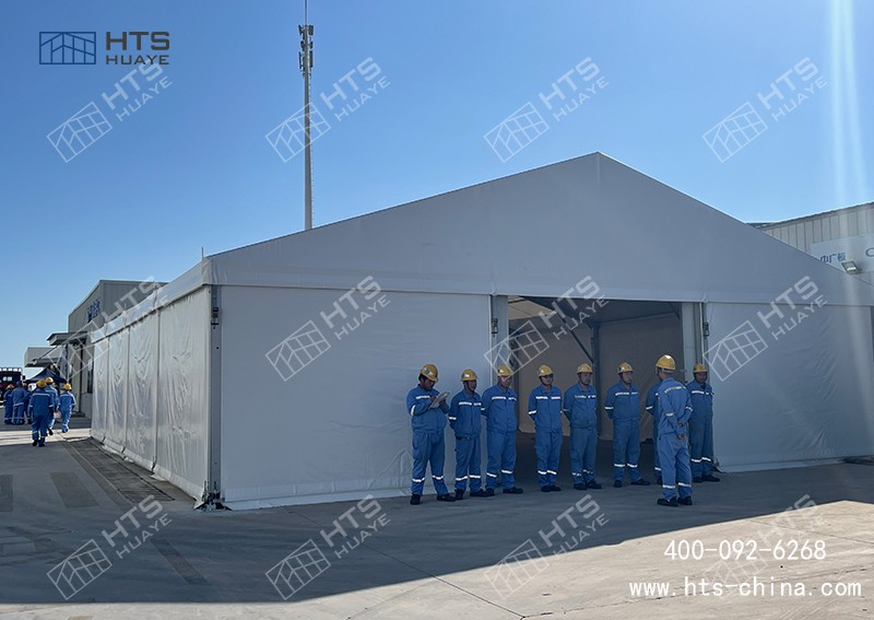 倉庫滿了不用慌，只要廠區有空地用拼裝篷房倉庫短期快速搭建使用